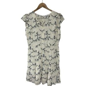 Reformation Floral Deven Blue Off White Mini Dress 10